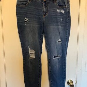Maurices Blue Skinny Distressed Jeans